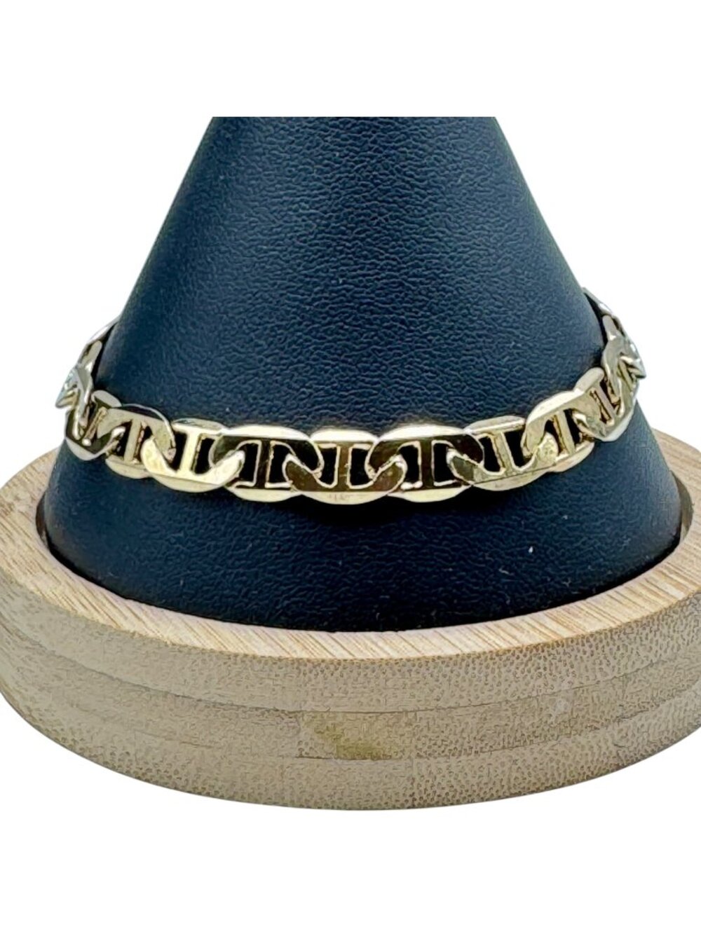 Gold Plated Mariner Link Bracelet 10k GP 8mm 8" Statement Regency Classic
